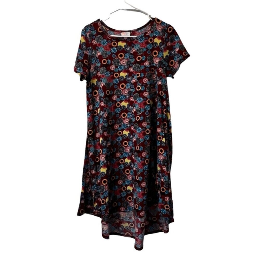 LuLaRoe High Lo Pocket Tshirt Dress Geometric Size Large Simply Comfortable!